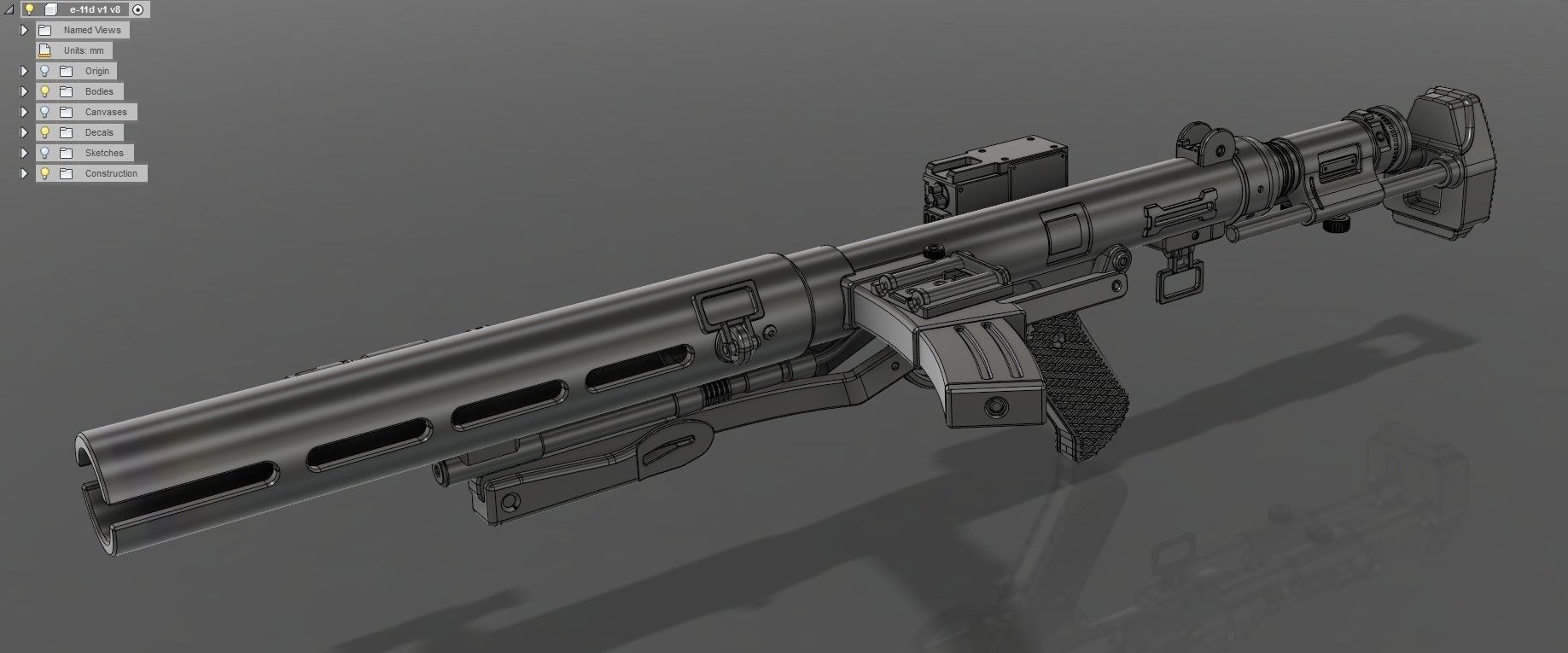 The E-11D blaster rifle 3D print model_3