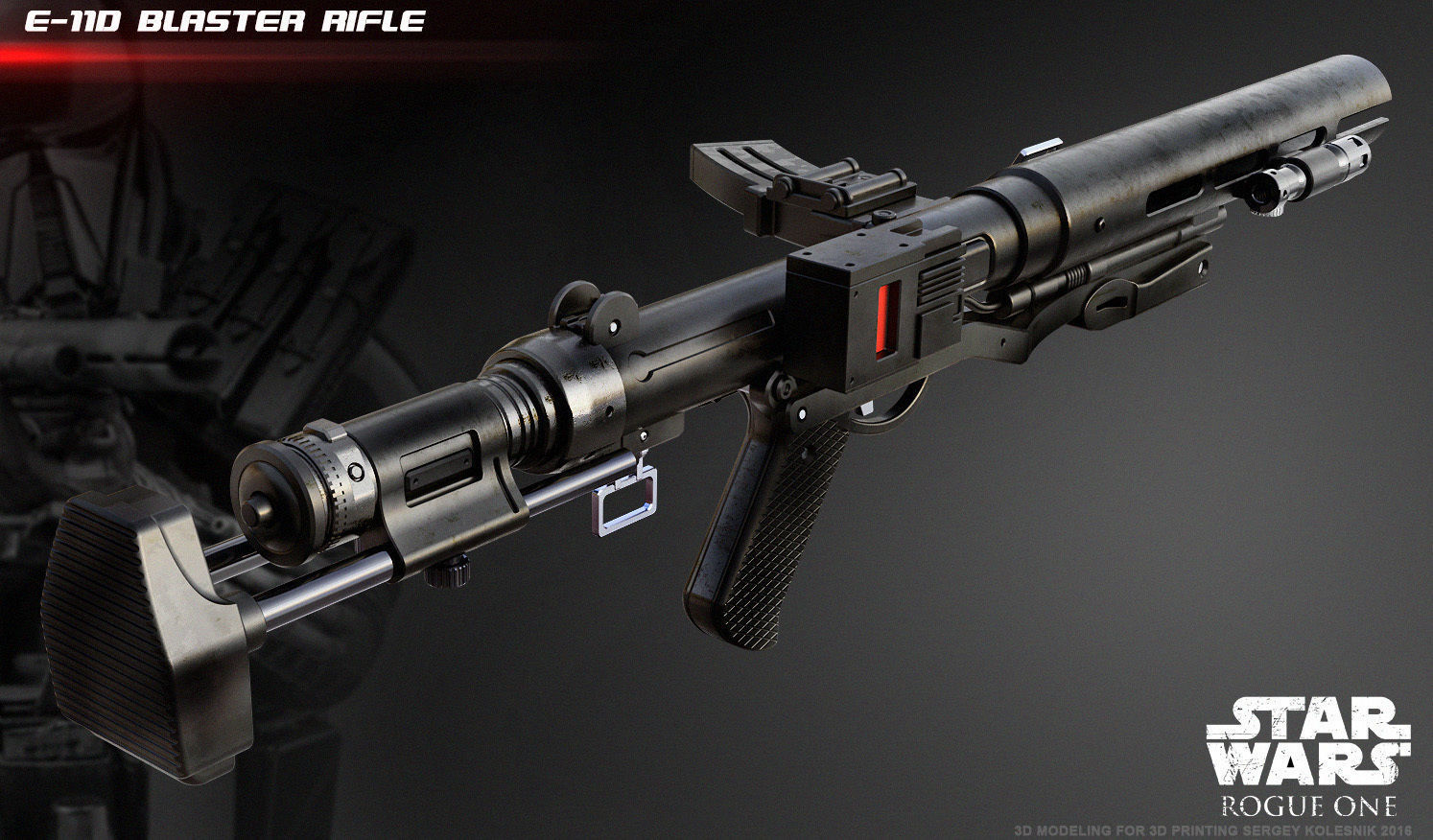 The E-11D blaster rifle 3D print model_2