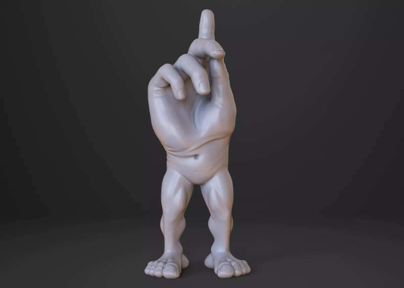 Hand Monster Character - Casual Pointing Hand Gesture 3D print model