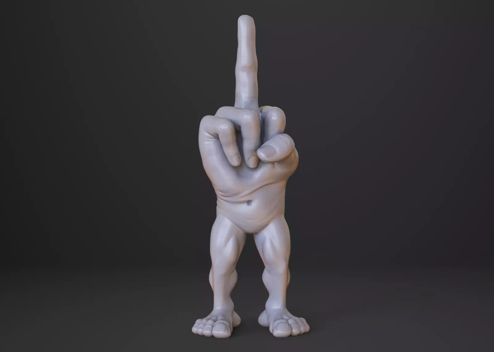 Hand Monster Character - Middle Finger Up Hand Gesture 3D print model