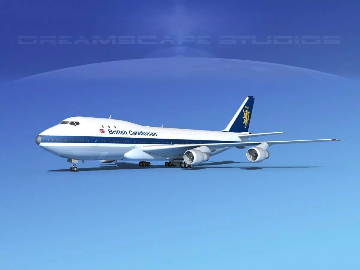 Boeing 747-100 British Caledonian 3D model_0