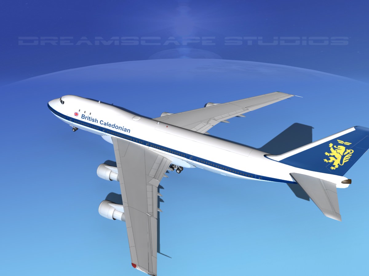 Boeing 747-100 British Caledonian 3D model_8