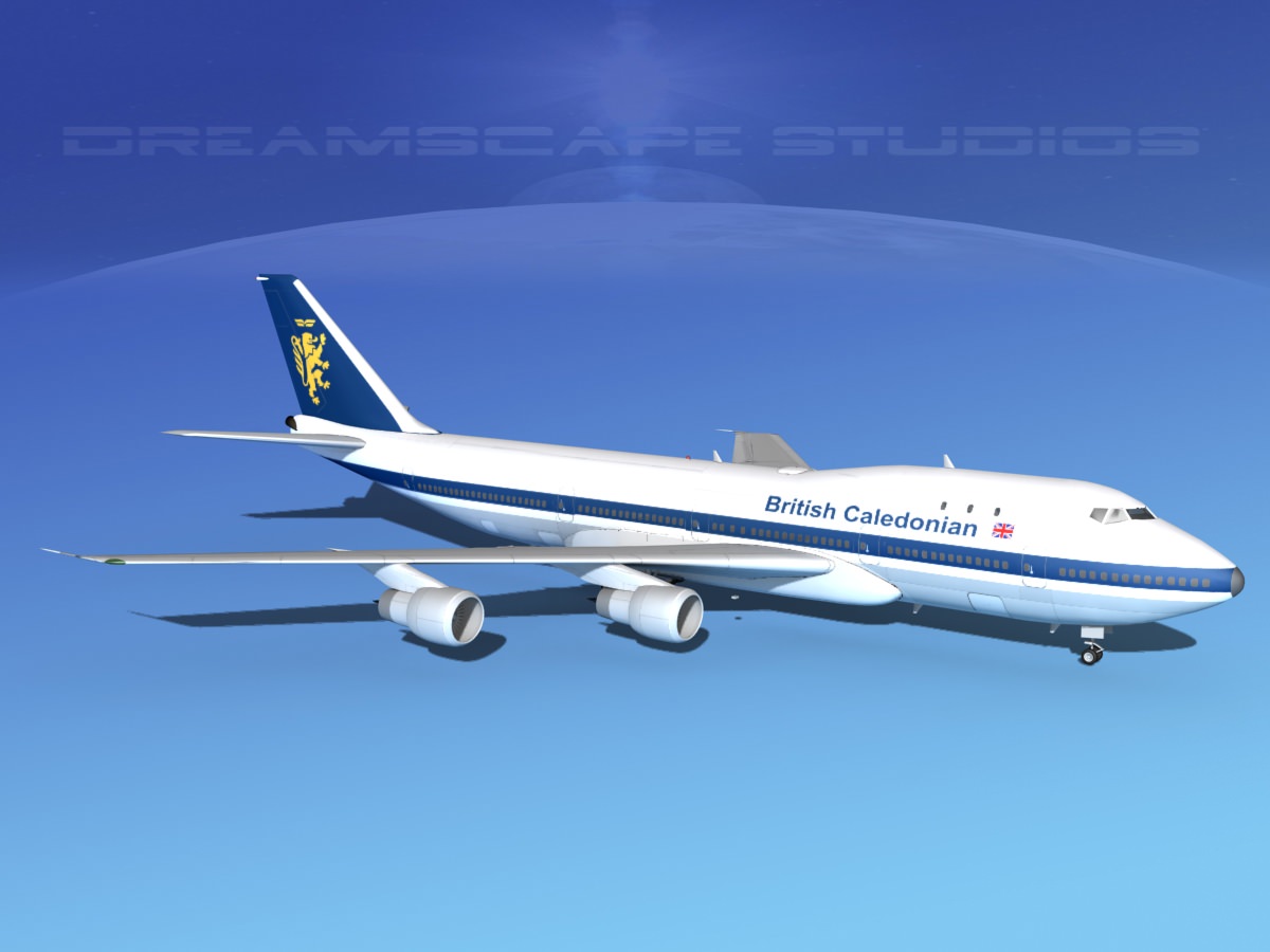 Boeing 747-100 British Caledonian 3D model_3