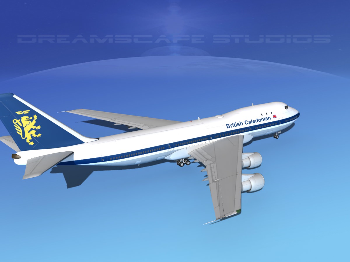 Boeing 747-100 British Caledonian 3D model_5
