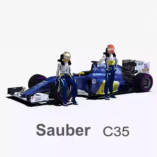 Sauber C35 Low-poly 3D model