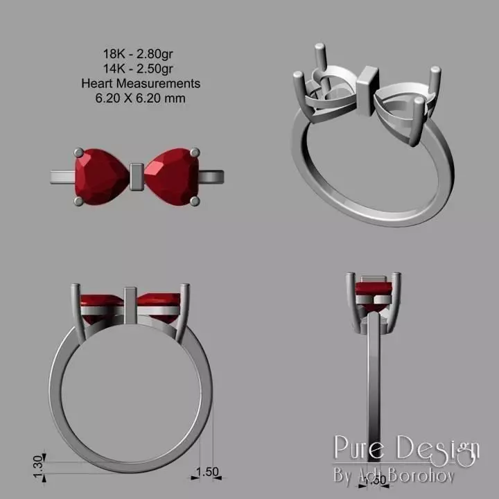 Hearts ring 3D print model 3D print model