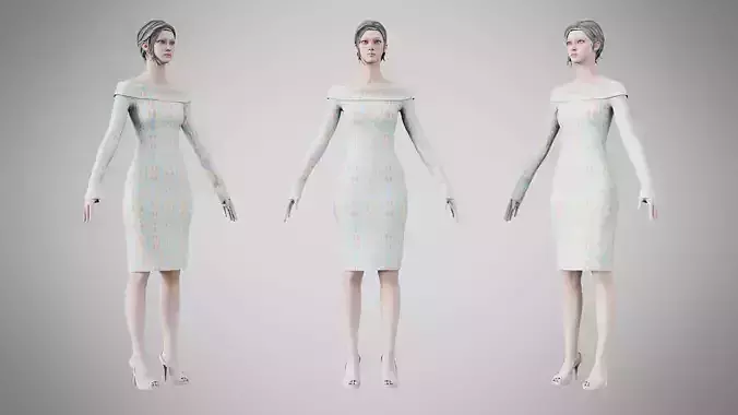 Dress 11 Whimsical Ocean Garden Low-poly 3D model