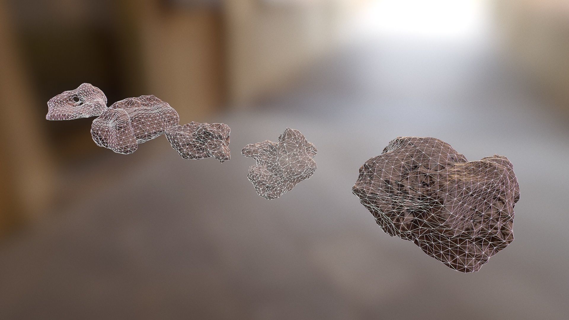 Underwater rocks Low-poly 3D model_6