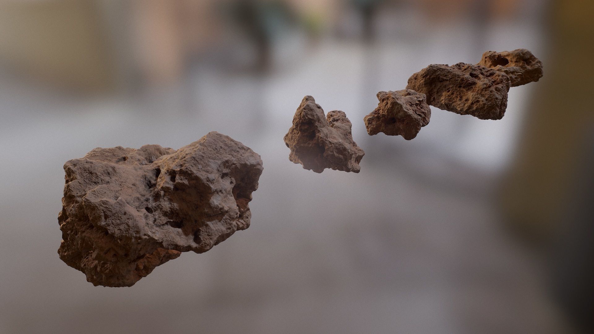 Underwater rocks Low-poly 3D model_1