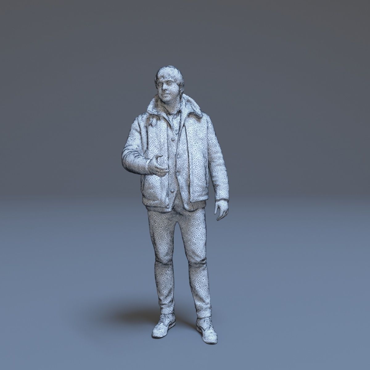 Casual Man Greeting Low-poly 3D model_28