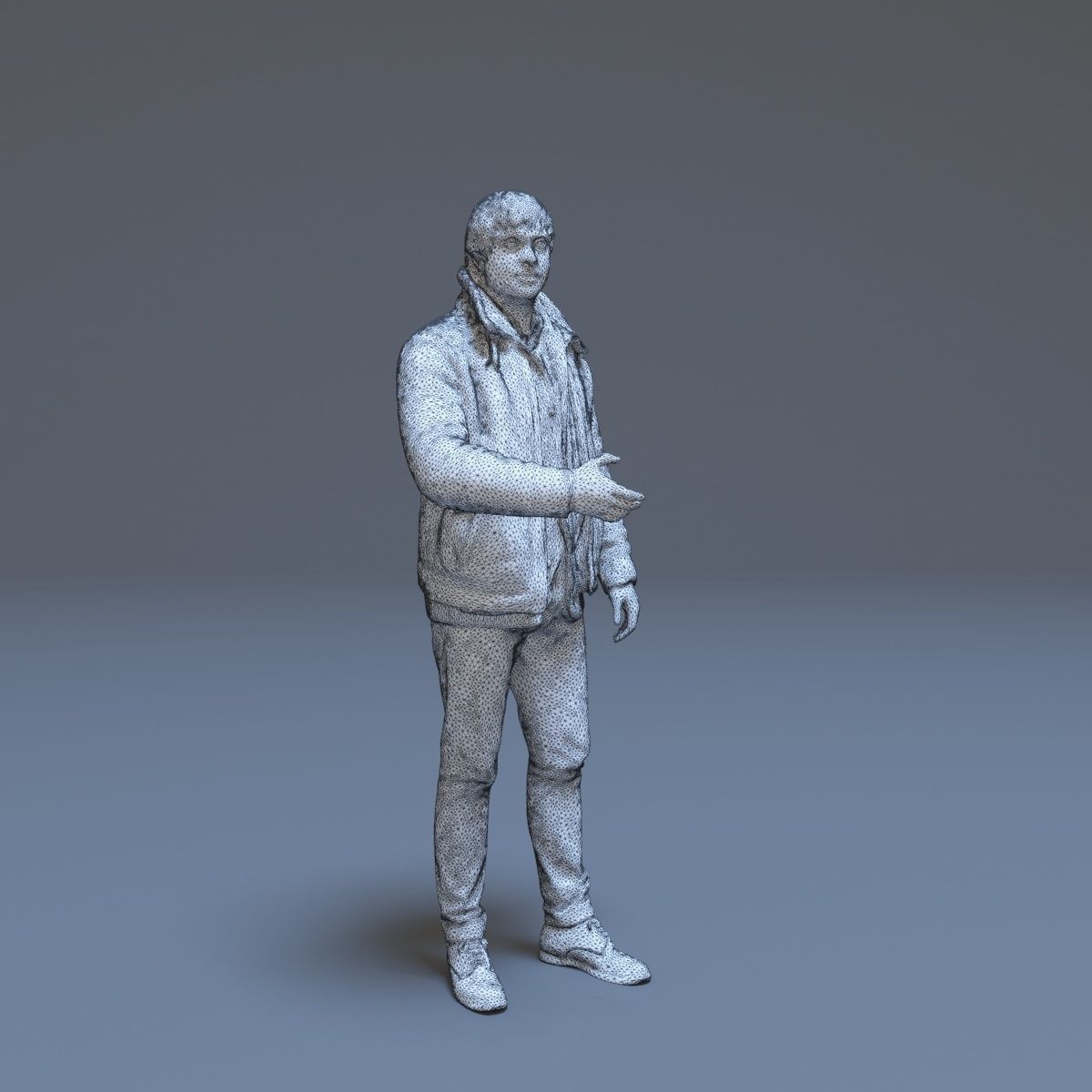 Casual Man Greeting Low-poly 3D model_34