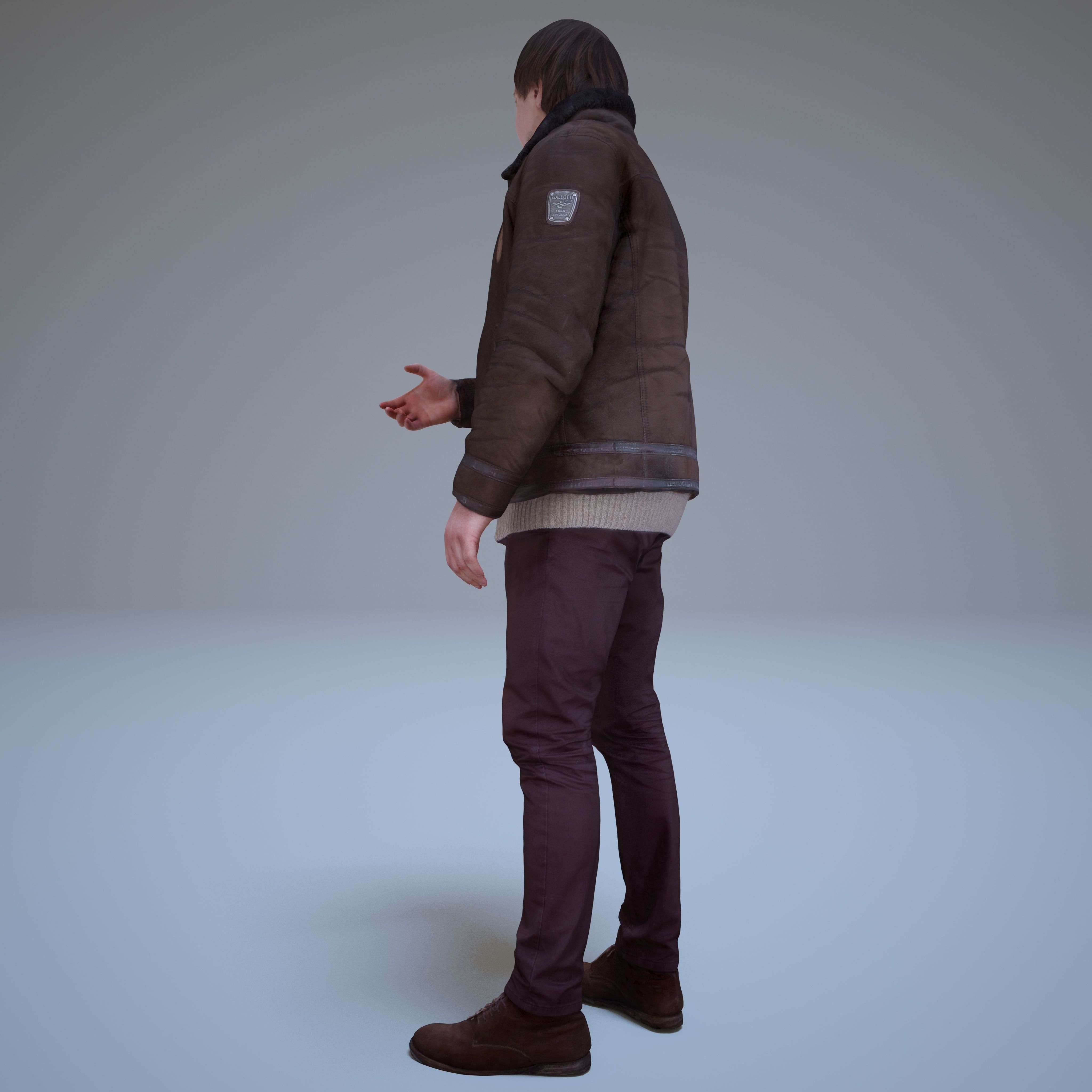 Casual Man Greeting Low-poly 3D model_21