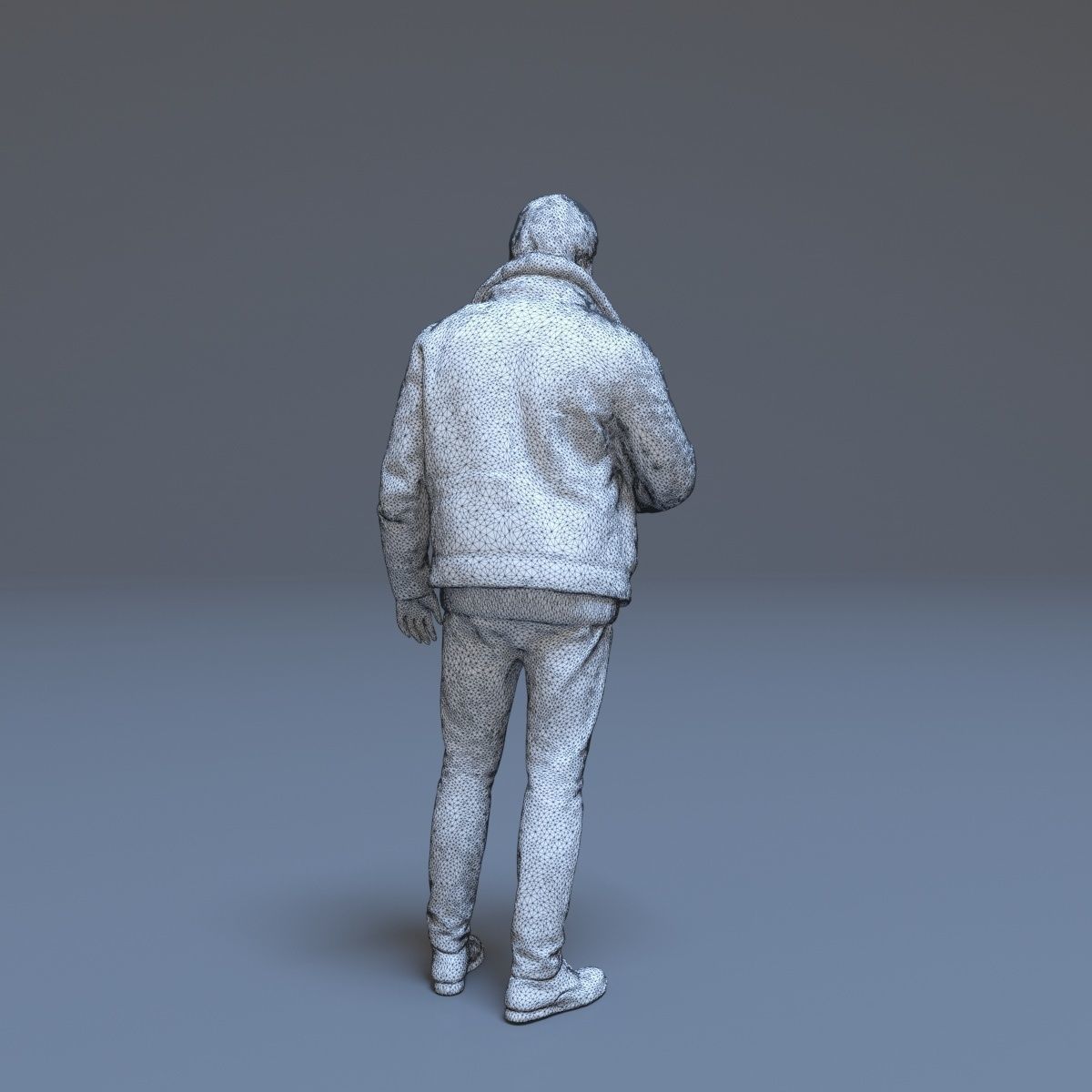 Casual Man Greeting Low-poly 3D model_40