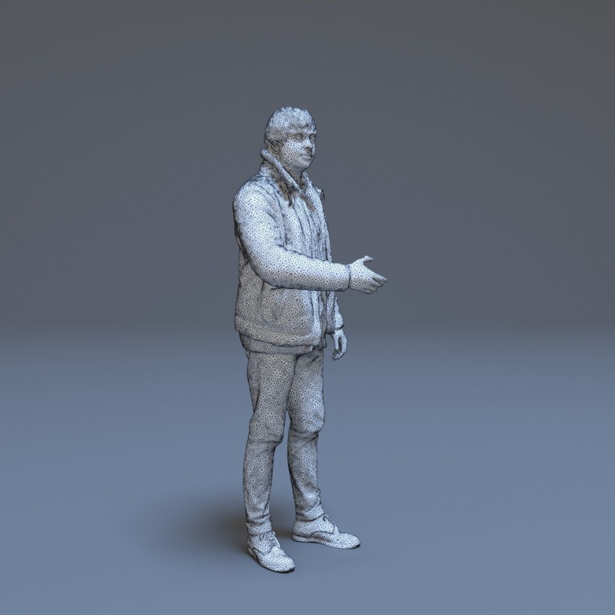 Casual Man Greeting Low-poly 3D model_37