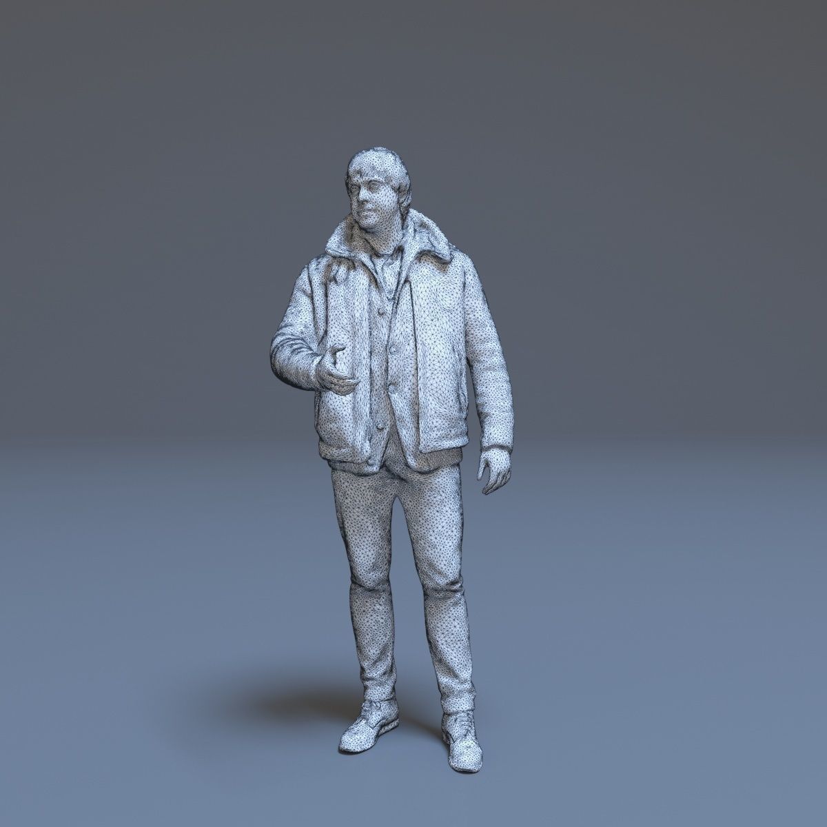 Casual Man Greeting Low-poly 3D model_53