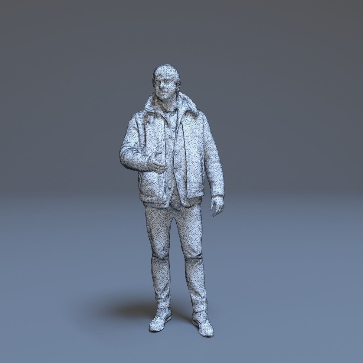 Casual Man Greeting Low-poly 3D model_29