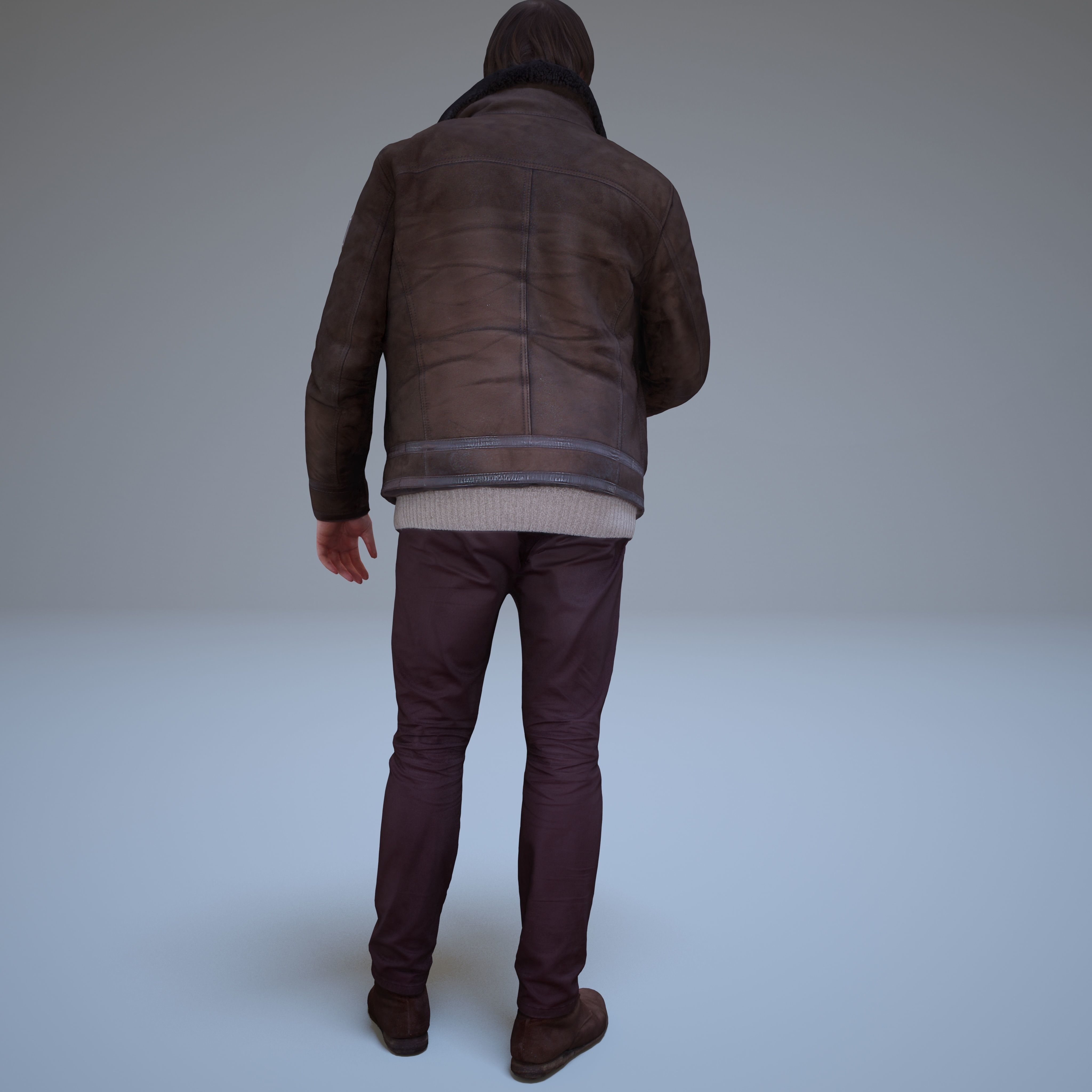 Casual Man Greeting Low-poly 3D model_18