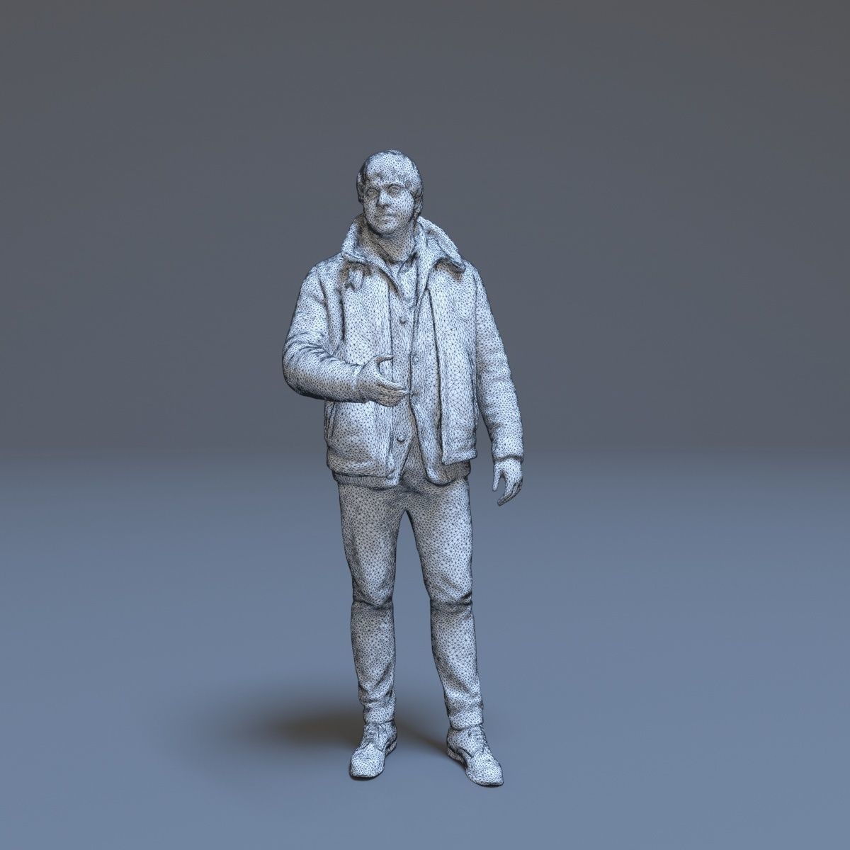 Casual Man Greeting Low-poly 3D model_30