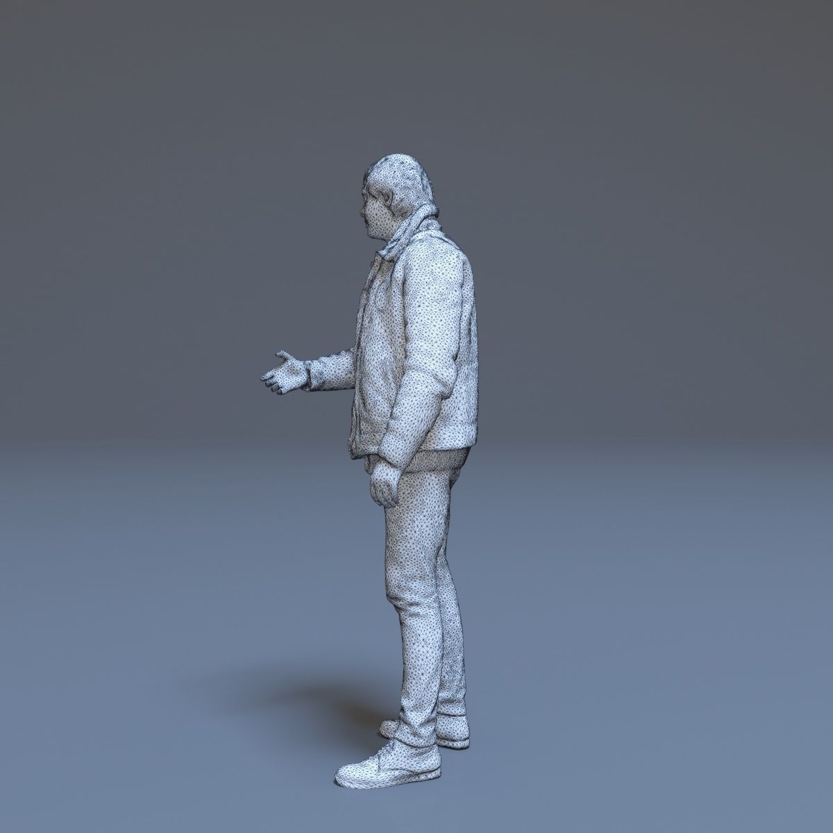 Casual Man Greeting Low-poly 3D model_46