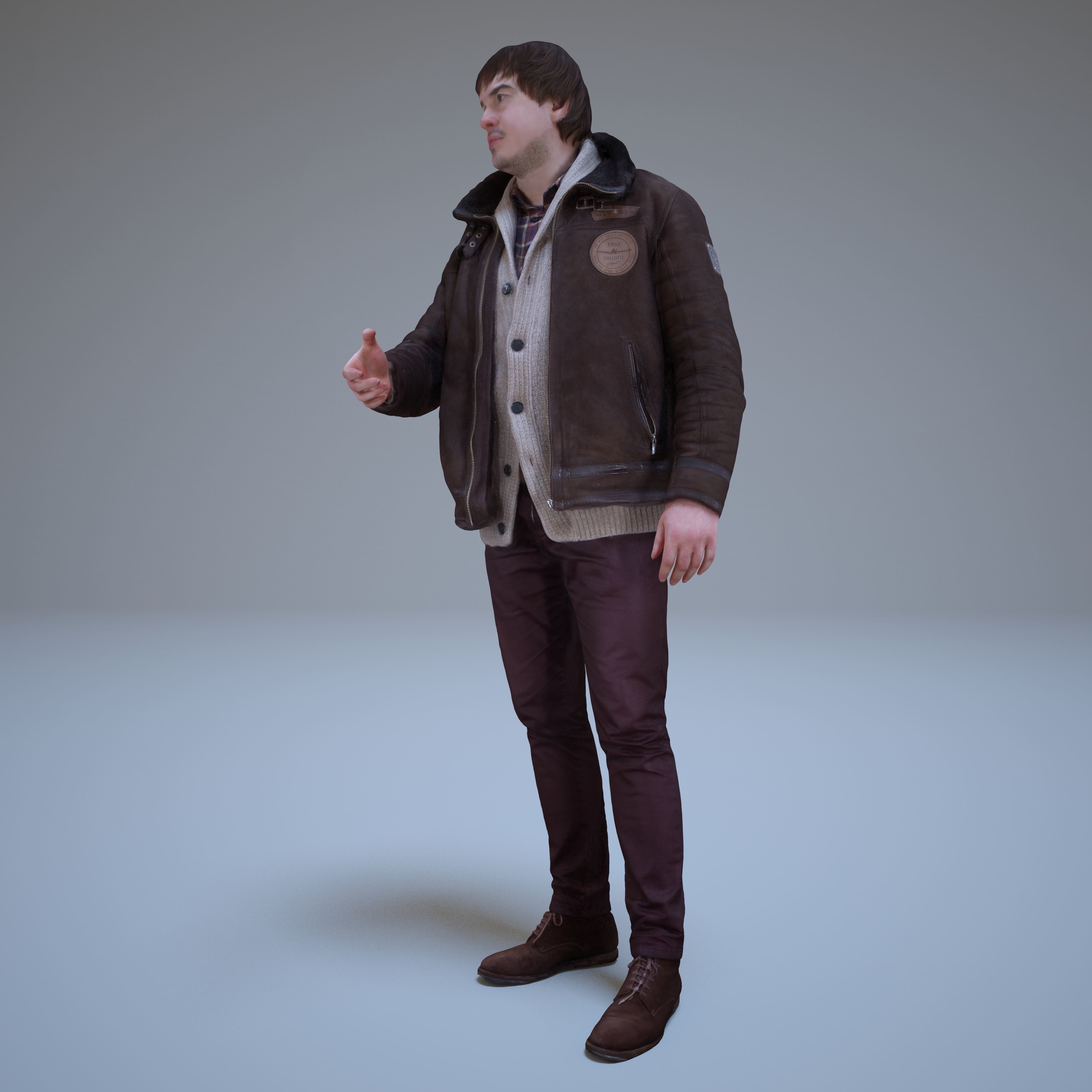 Casual Man Greeting Low-poly 3D model_24
