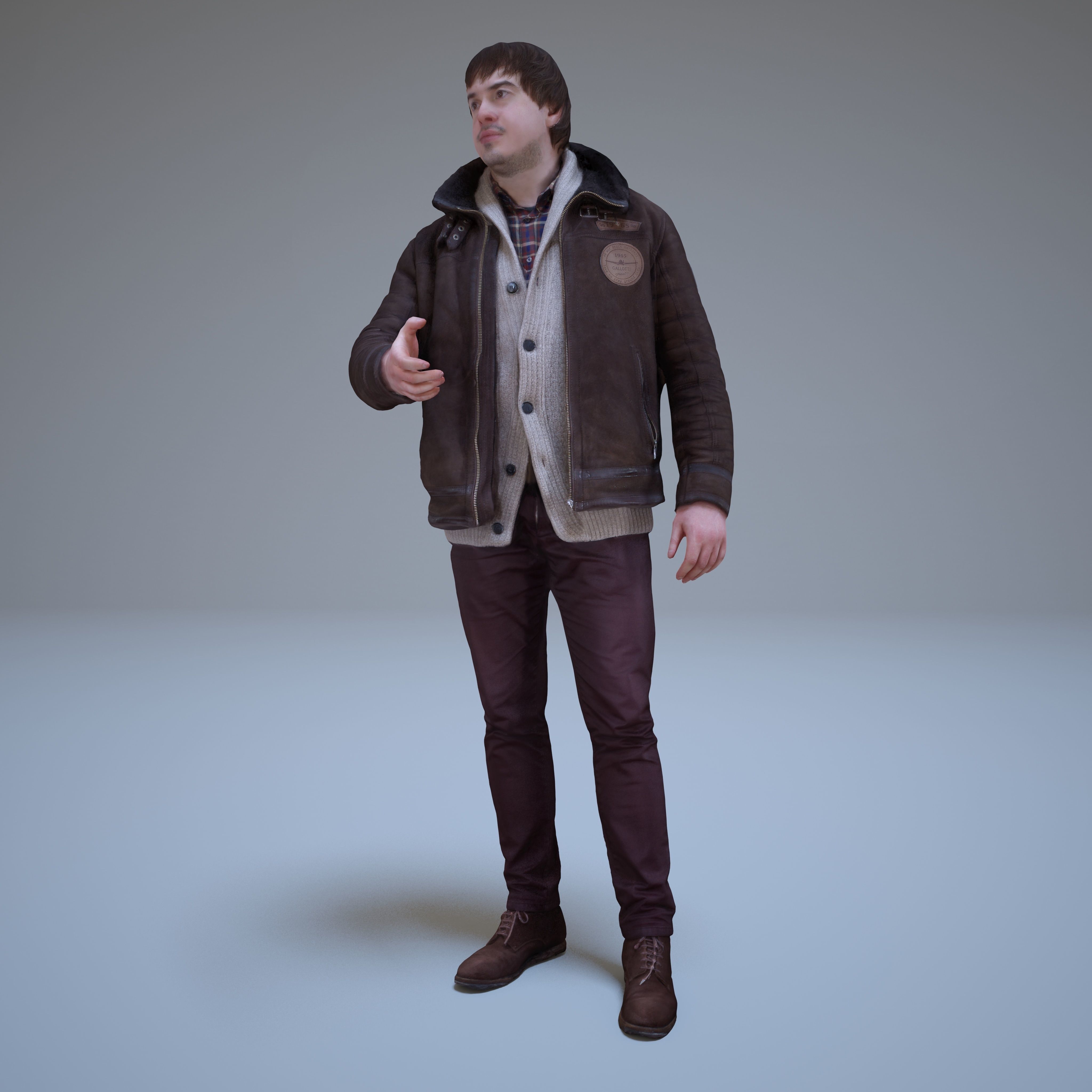 Casual Man Greeting Low-poly 3D model_26