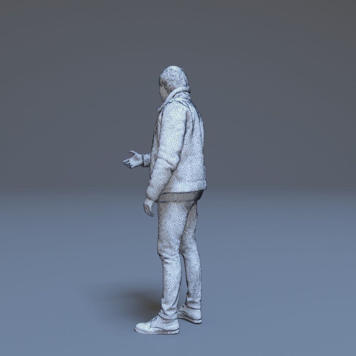 Casual Man Greeting Low-poly 3D model_45