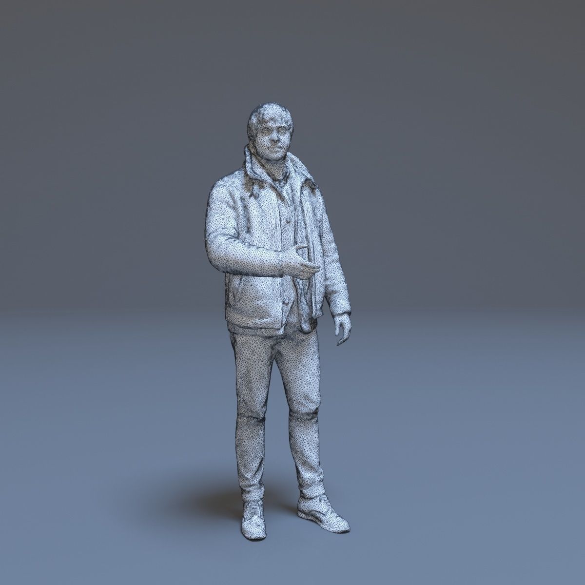 Casual Man Greeting Low-poly 3D model_32