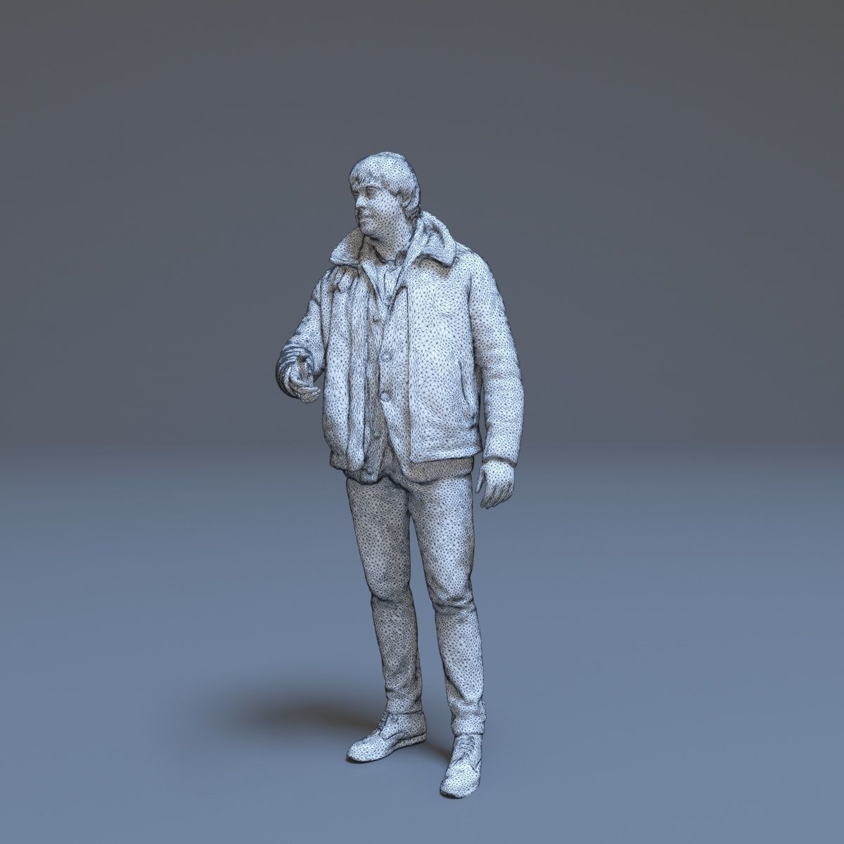 Casual Man Greeting Low-poly 3D model_51