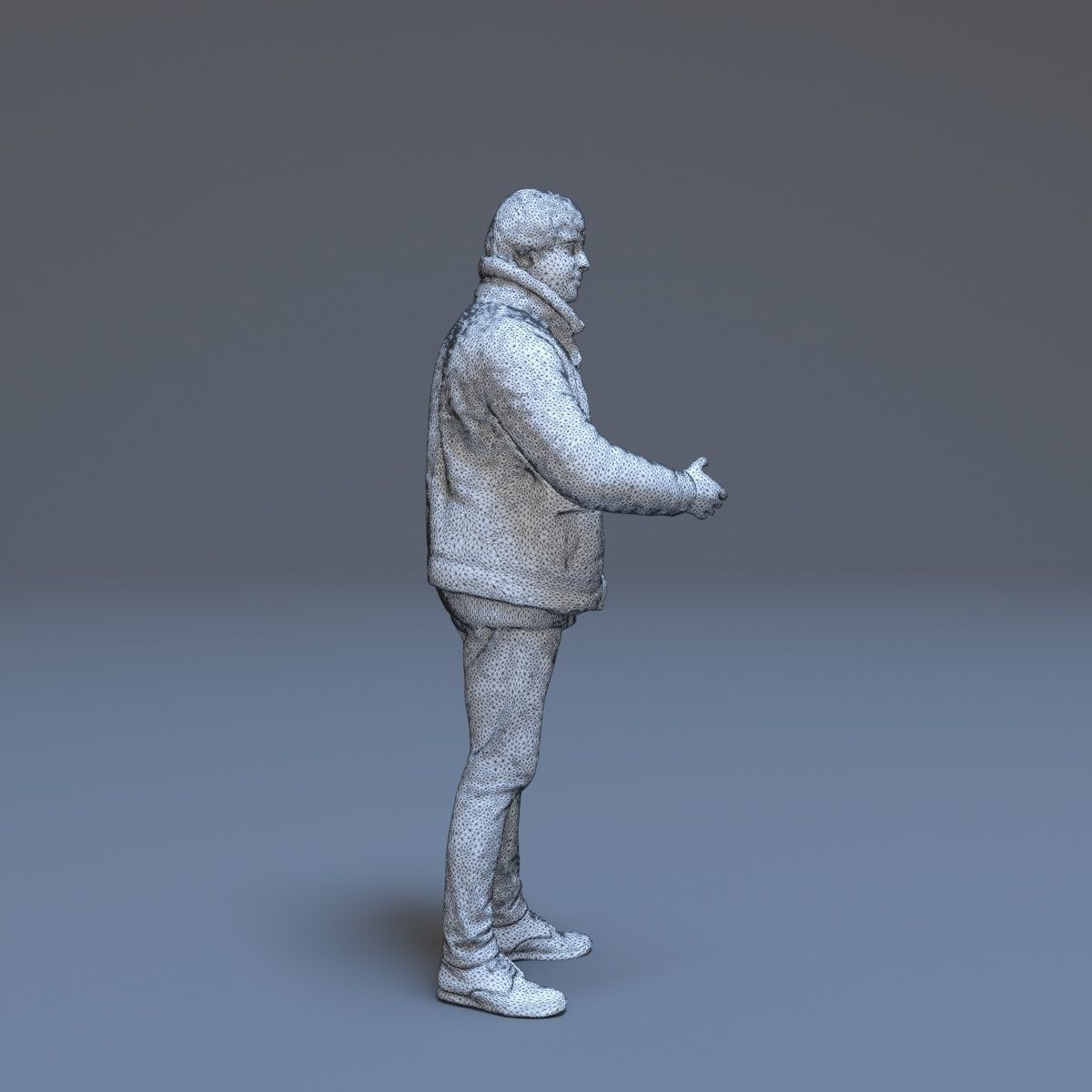 Casual Man Greeting Low-poly 3D model_36