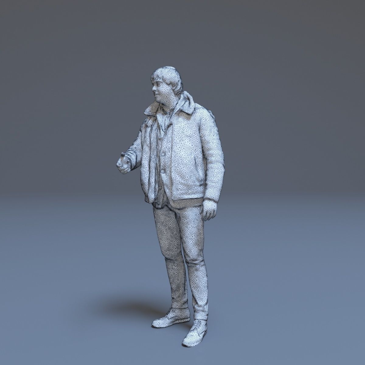 Casual Man Greeting Low-poly 3D model_50