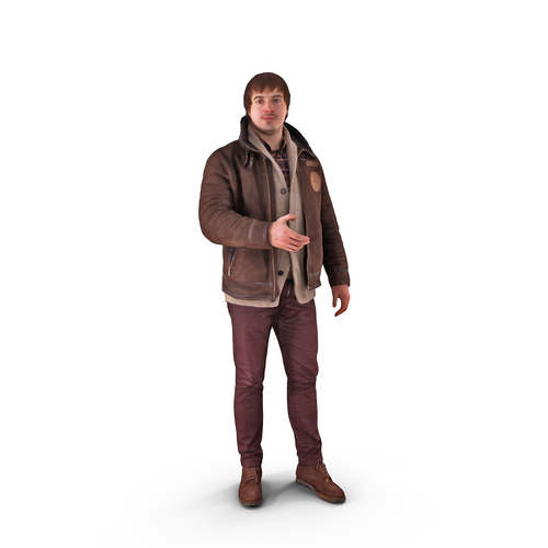 Casual Man Greeting Low-poly 3D model