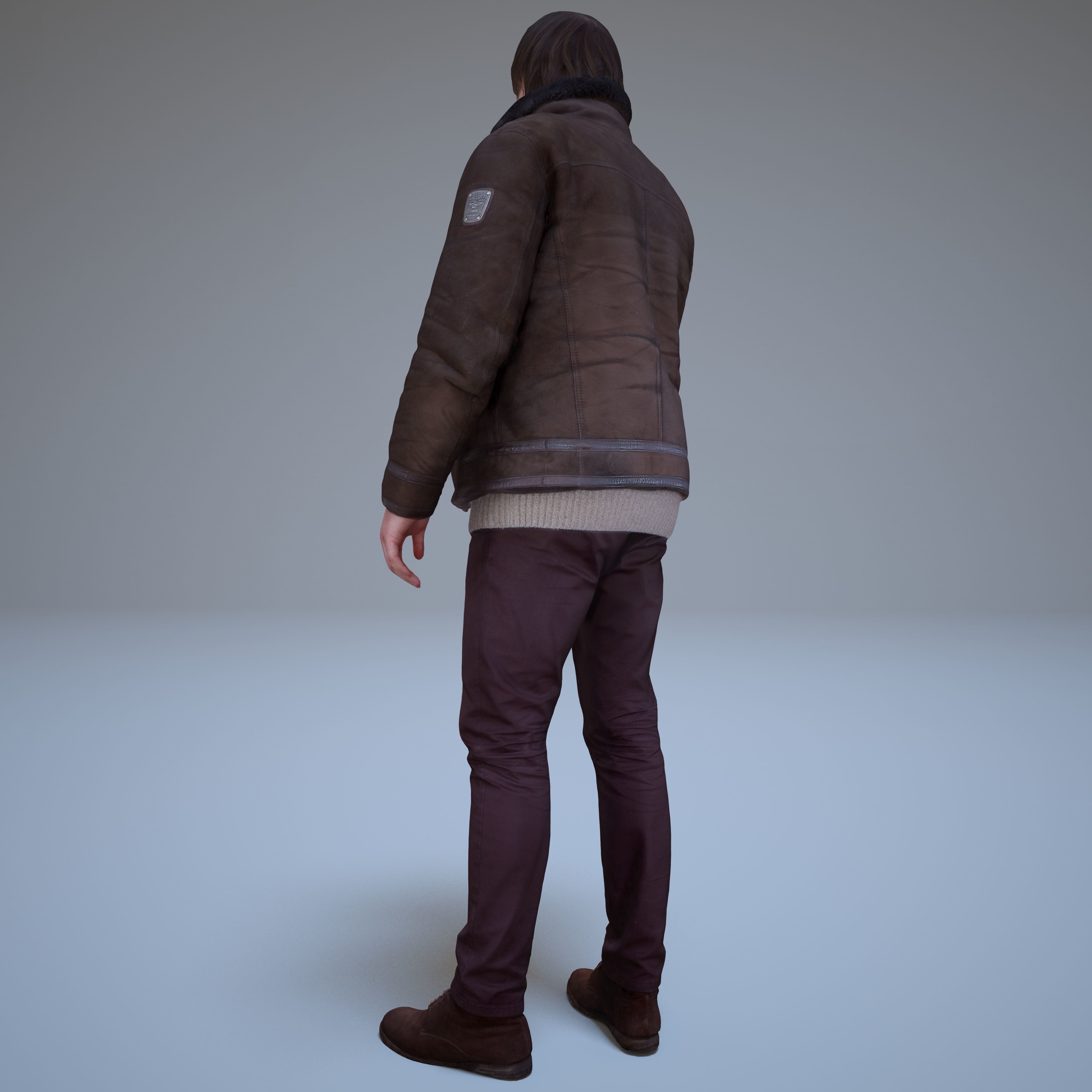Casual Man Greeting Low-poly 3D model_20