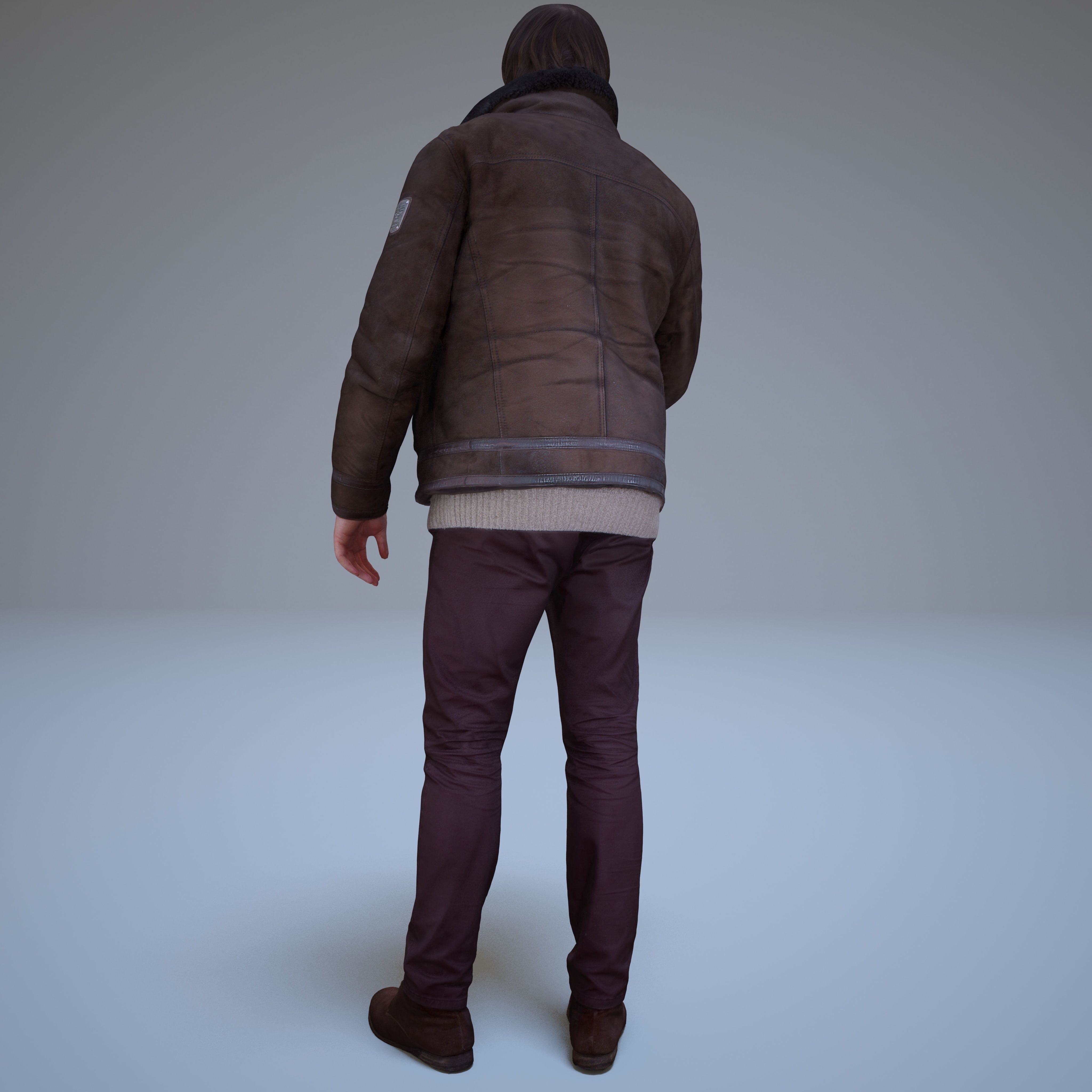 Casual Man Greeting Low-poly 3D model_19