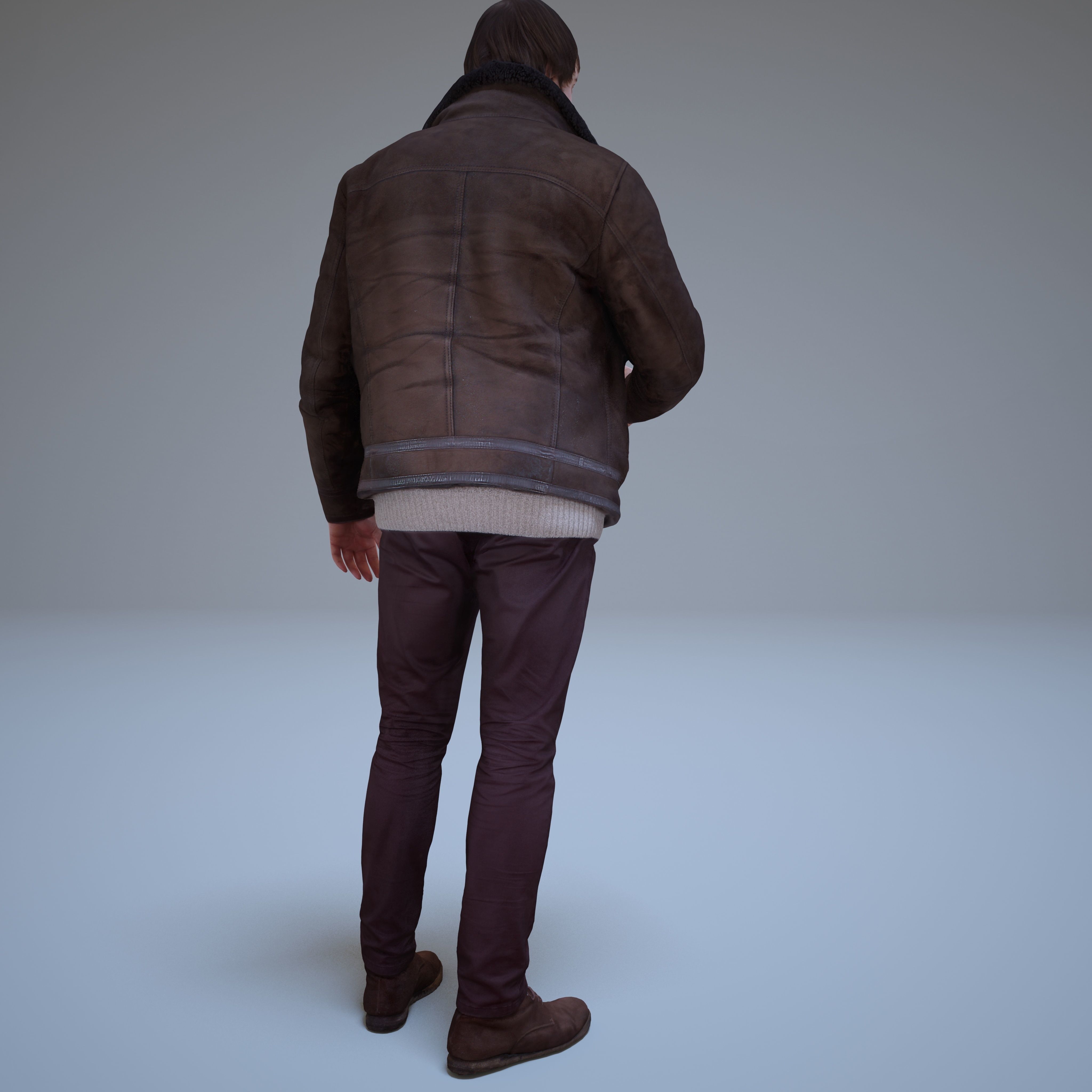 Casual Man Greeting Low-poly 3D model_15
