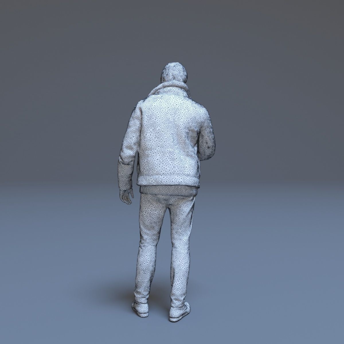 Casual Man Greeting Low-poly 3D model_43