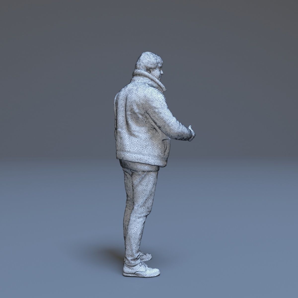Casual Man Greeting Low-poly 3D model_39