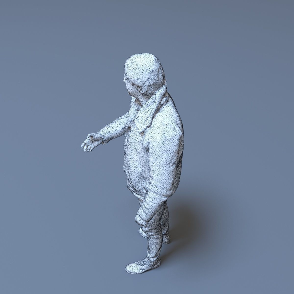 Casual Man Greeting Low-poly 3D model_4
