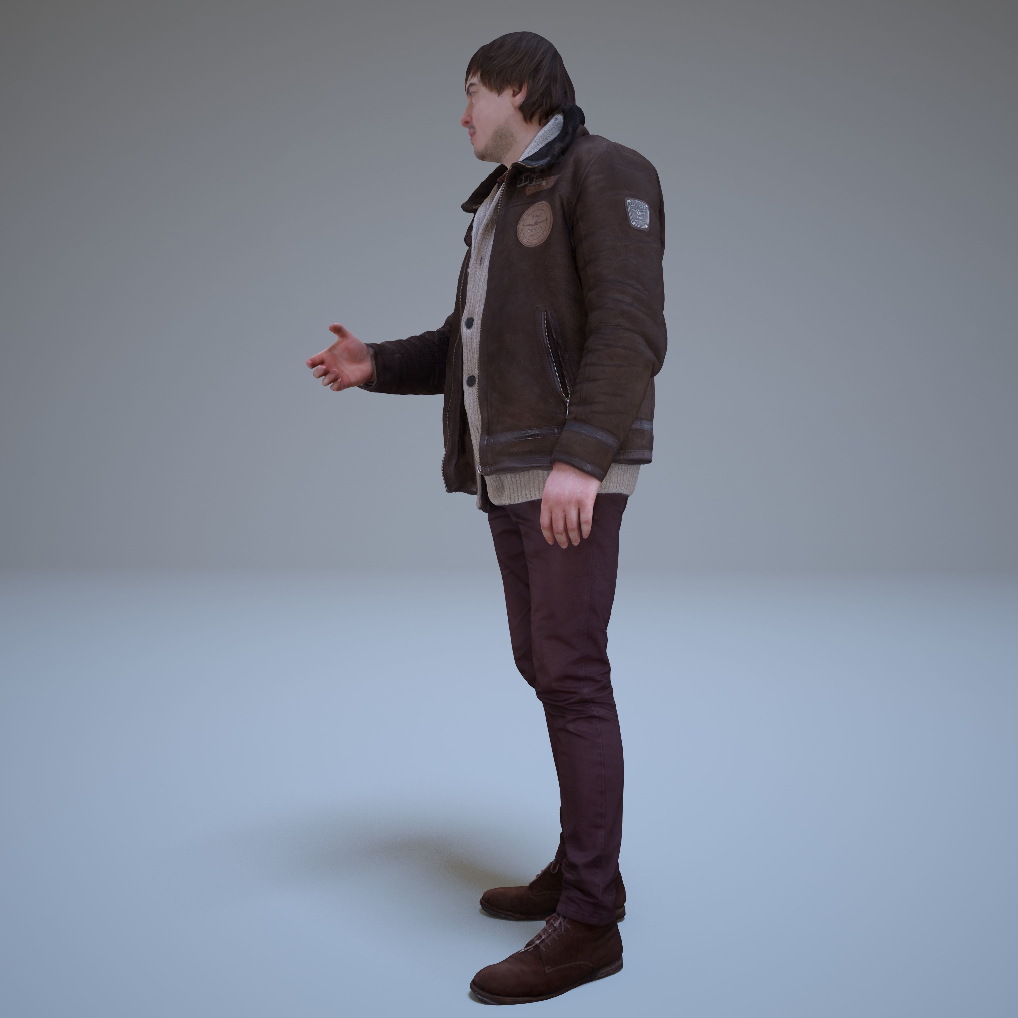 Casual Man Greeting Low-poly 3D model_22