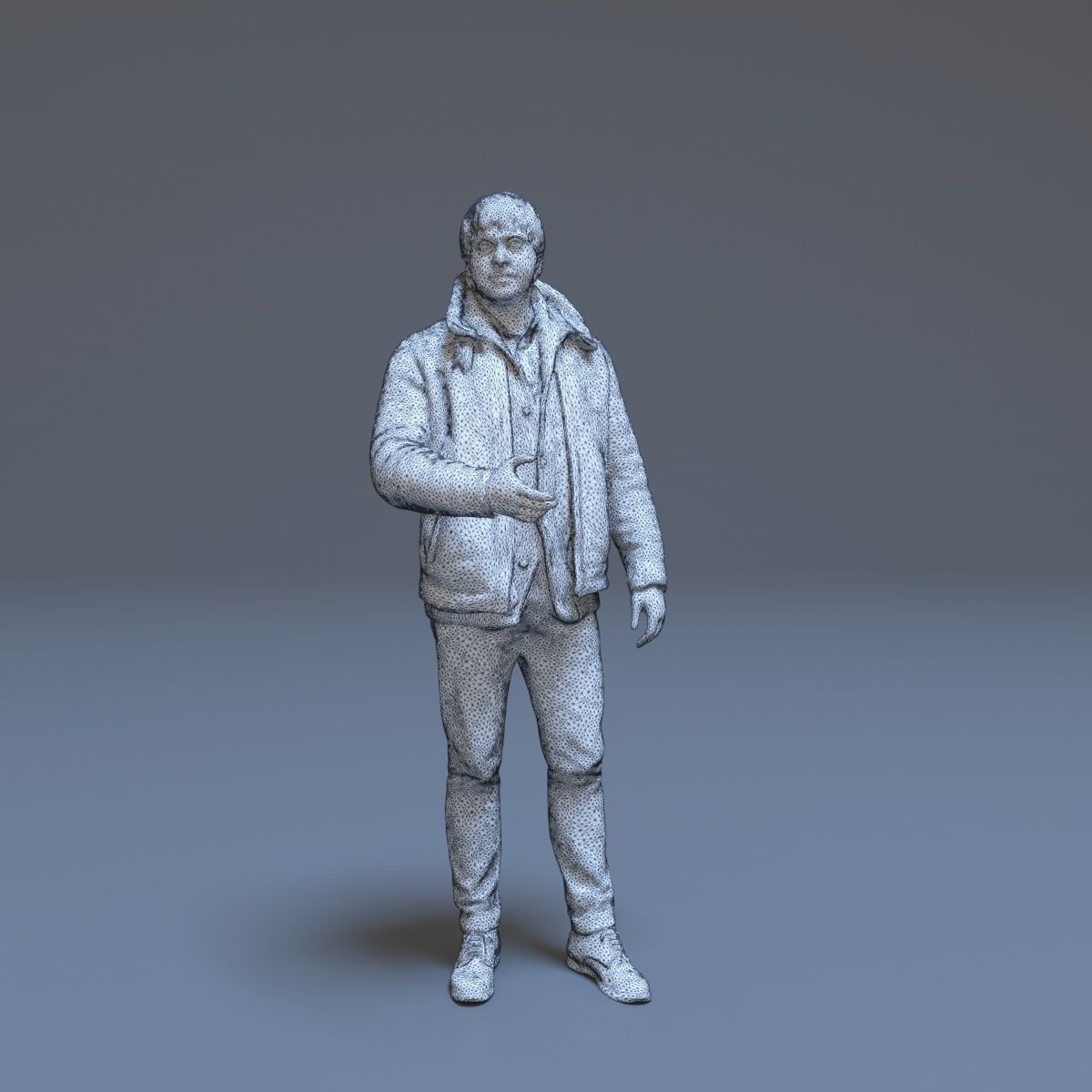 Casual Man Greeting Low-poly 3D model_33