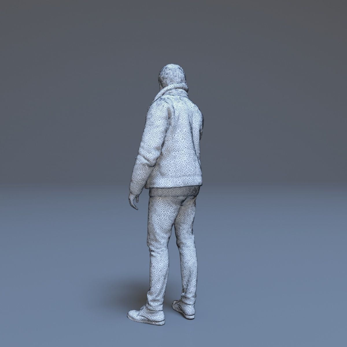 Casual Man Greeting Low-poly 3D model_44