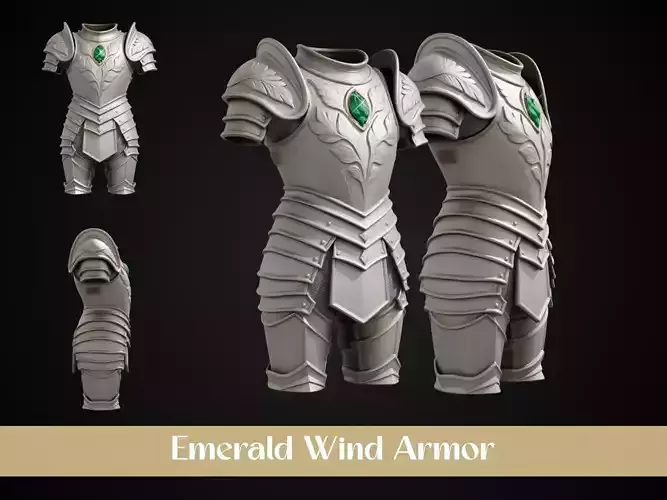 Stylized Elven Armor - Emerald Wind