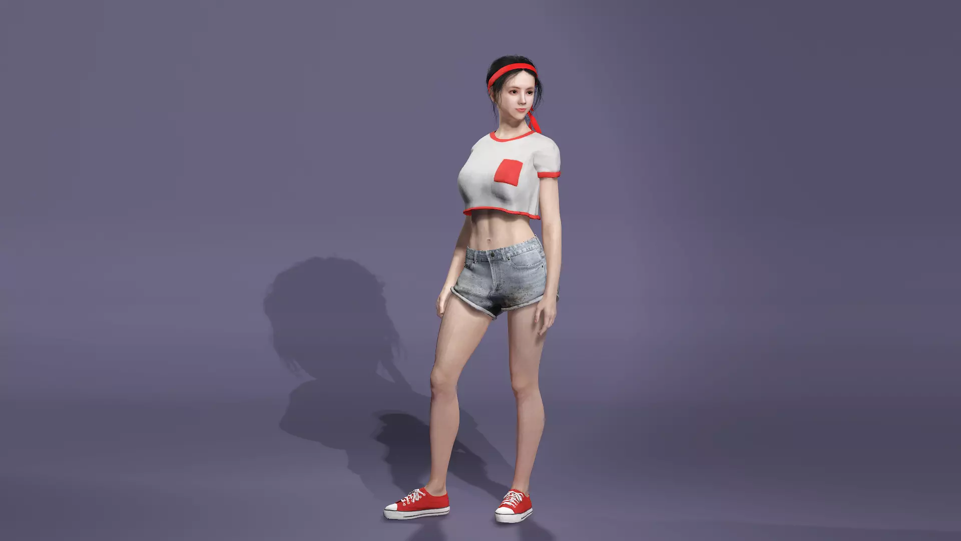 Realistic Asian beauty Fashion Model Rigged for UE5 Runway Walk Low-poly 3D model
