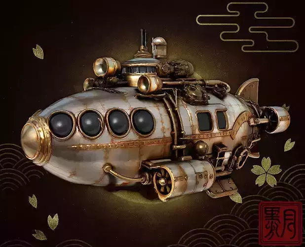 Steampunk Submarine Brass Deep Sea Explorer Game