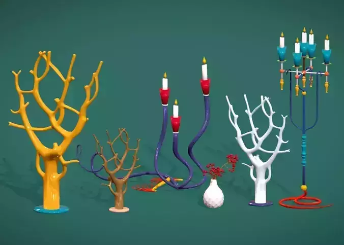 Show Pieces Pack - Antique Decorative Art Pack Interior Props Low-poly 3D model