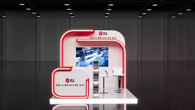 booth 3x3 free 3D model 3D model