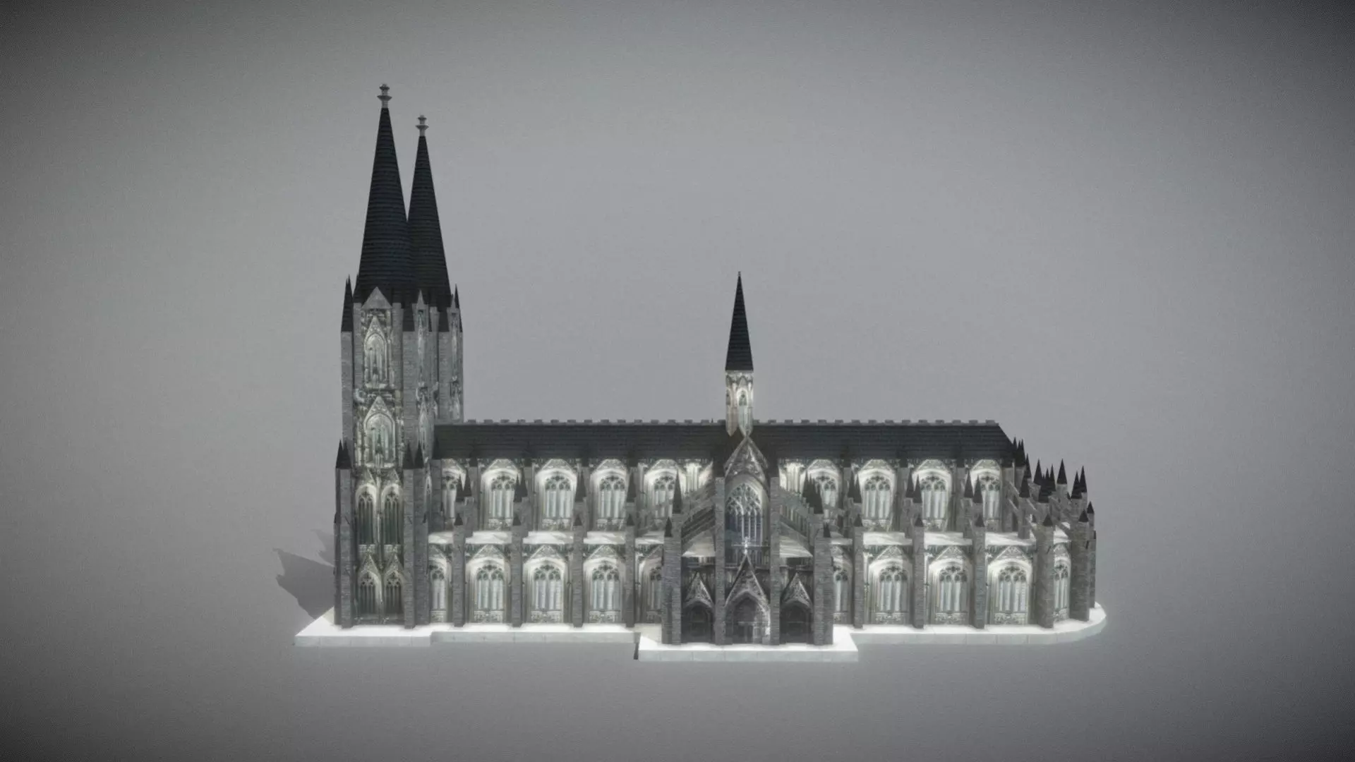 Cologne Cathedral Low-poly 3D model