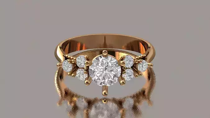 Luxury Diamond Womens Engagement Ring Jewelry 3D print model