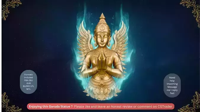 Garuda Statue High Detail PBR Hindu Mythology 