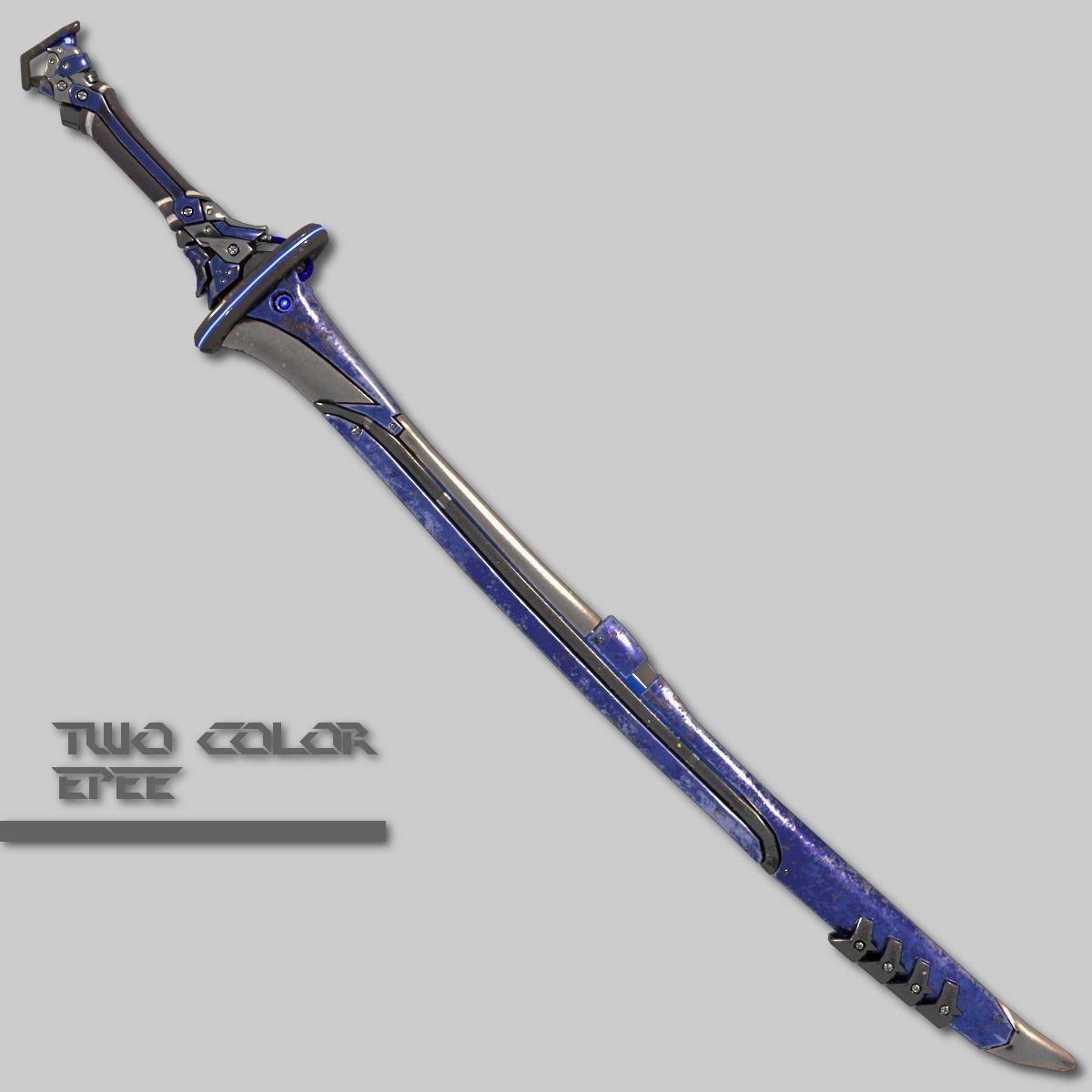 Two Colors Epee Low-poly 3D model_4
