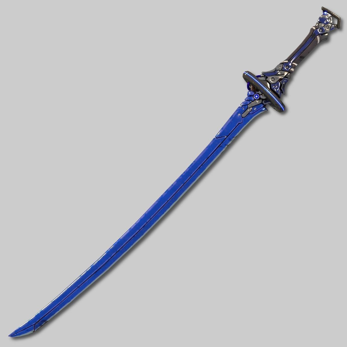 Two Colors Epee Low-poly 3D model_8